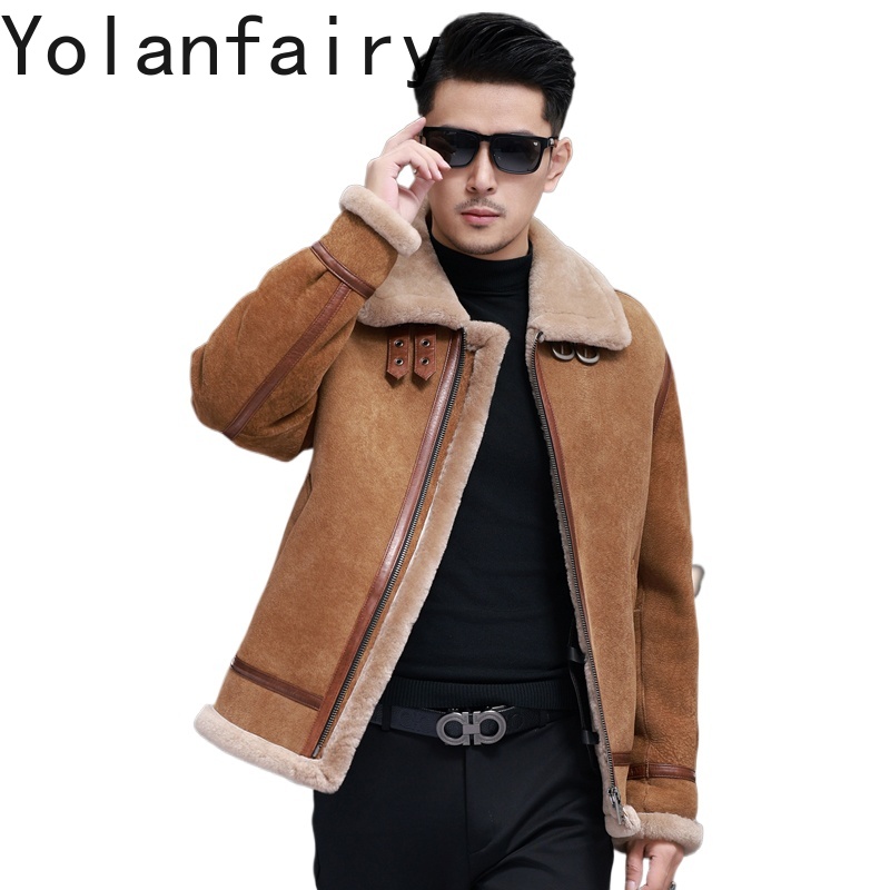 Warm Winter Clothing - YOLANFAIRY Hohe Qualität Echt Schaffell Leder