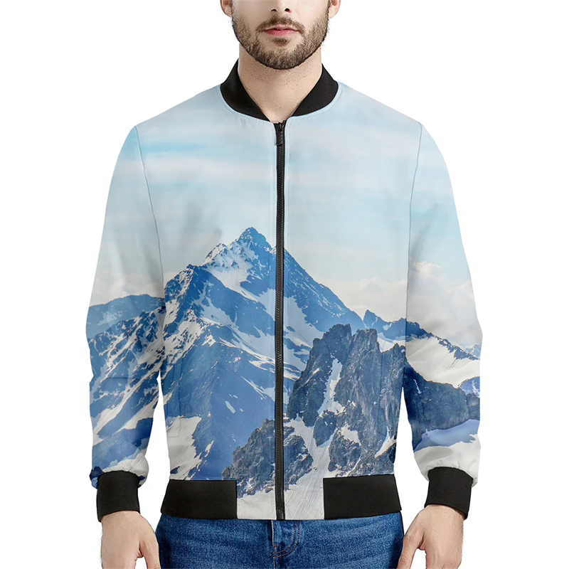 Quality Winter Clothing Bomber Jacket - Berg 3d gedruckt Bomber jacken Männer