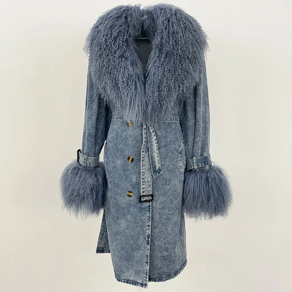 Winter Clothing Store - Pelz Mäntel Frau Langarm Tops für