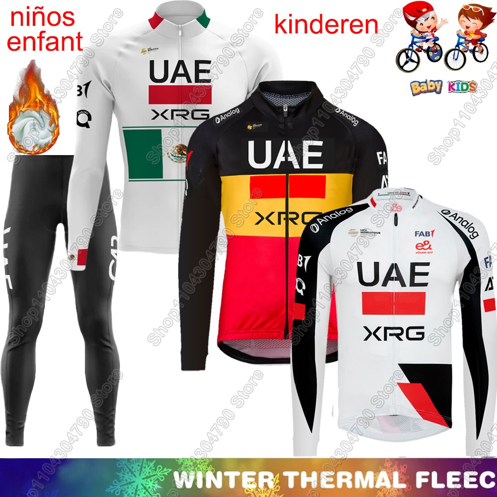 Winter Clothing Kids Sale - Kinder UAE Team 2026 Winter-Radtrikot-Set für