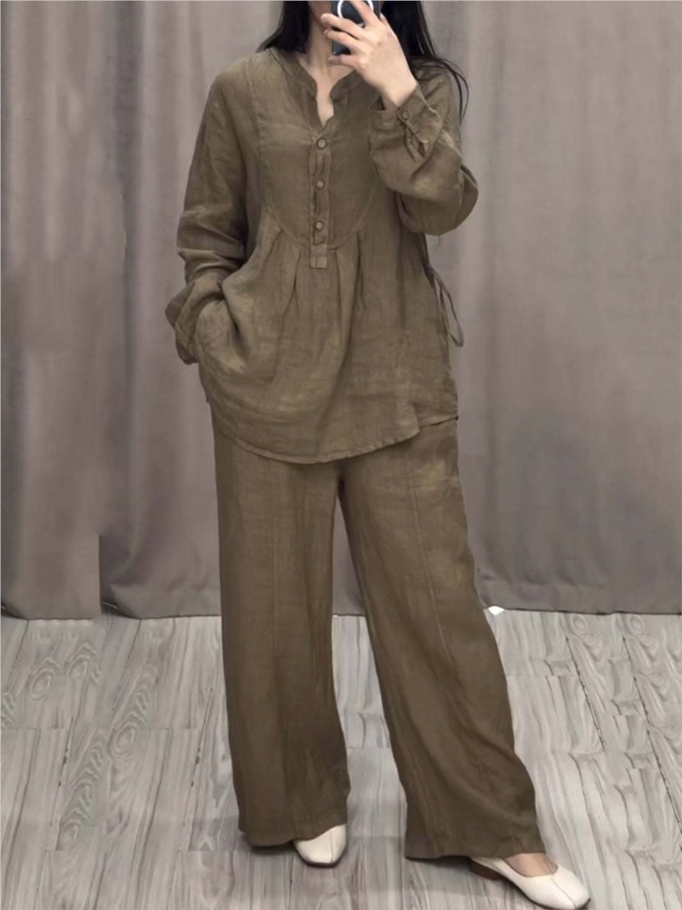 Winter Clothing Color - Damen 2-Teiliges Set Mode Büro-Dame Einfarbig