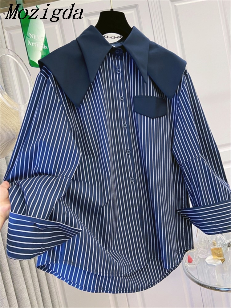 Winter Clothing Ladies - Herbst Winter frauen Shirts Patchwork Gestreiften