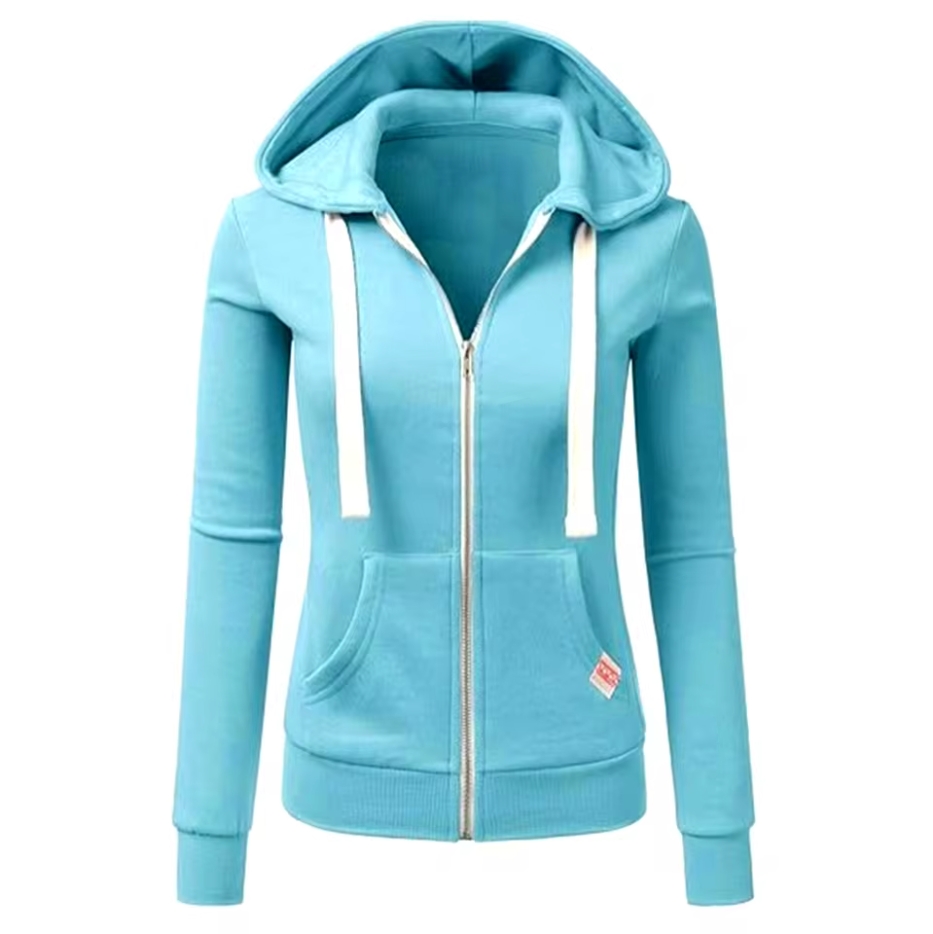 Winter Clothing Label - Herbst/Winter Neue Damen Einfarbige Modische Kapuzenjacke