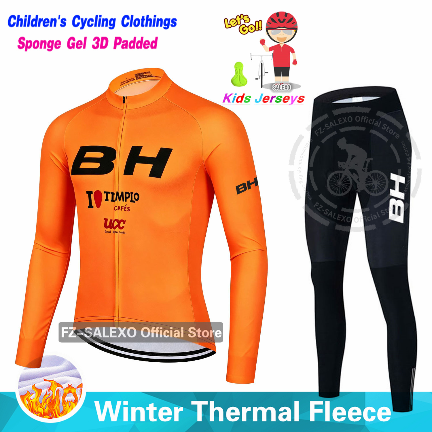 Winter Clothing Kids Sale - BH Winter Kinder Fahrradtrikot-Sets Kinder Thermo-Fleece