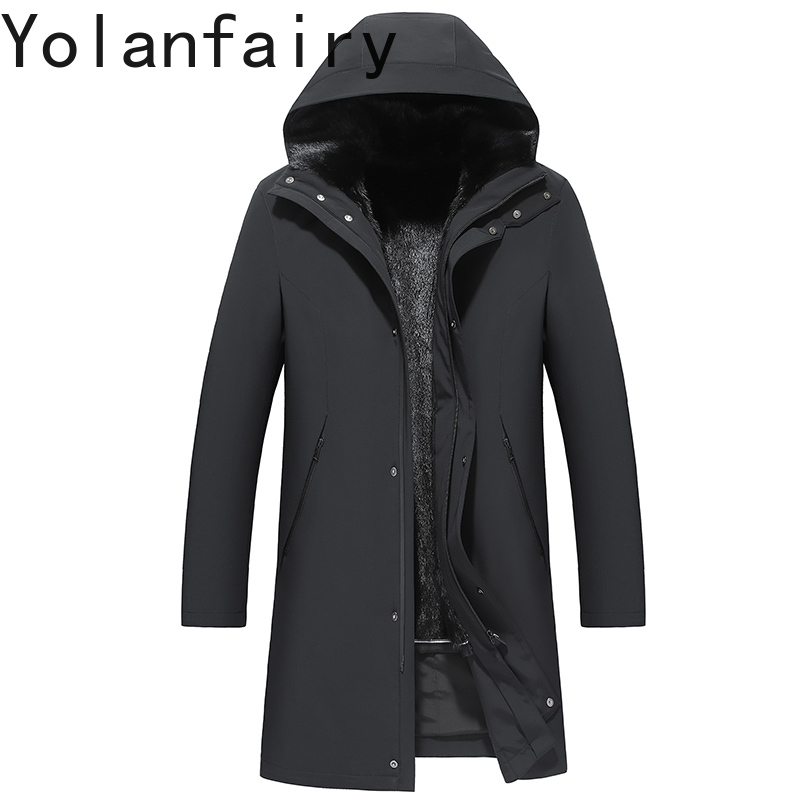 Warm Winter Clothing - YOLANFAIRY Natürliche Pelz Parkas Mann Kleidung