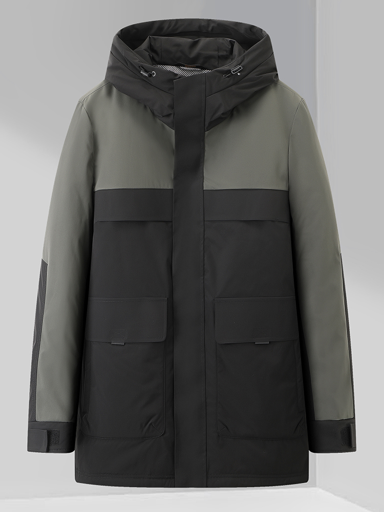 Winter Clothing Brand Names - Modische Herren-Freizeitjacke mit Farbblockdesign und Kapuze,