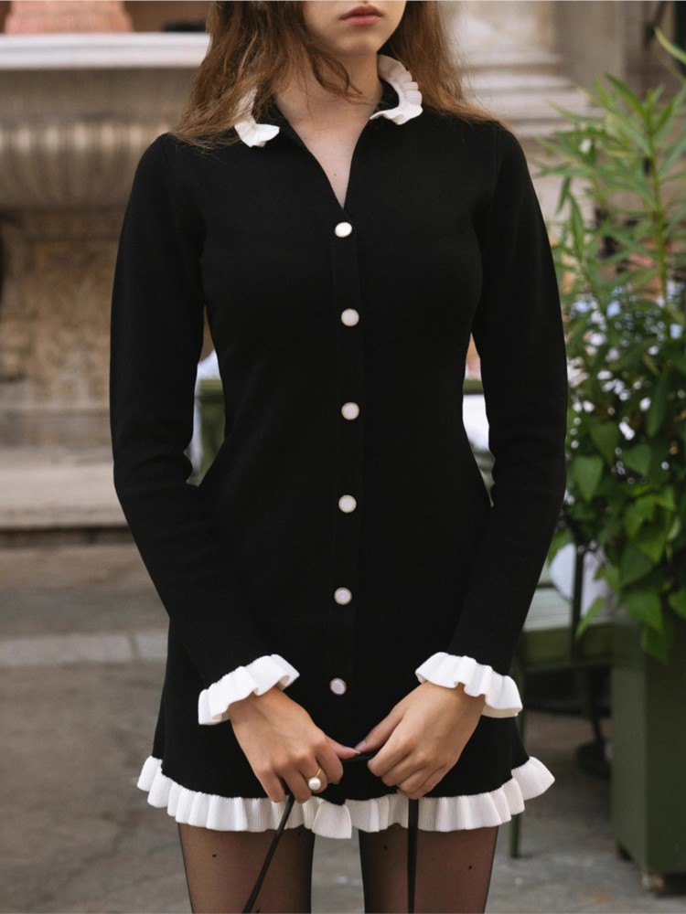 Winter Clothing H&M - 2025 herbst Winter Langarm Elegante Mini