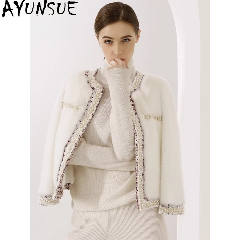AYUNSUE Lila Etikett Nerzmante – Winter Clothing Label Bewertung und Preis