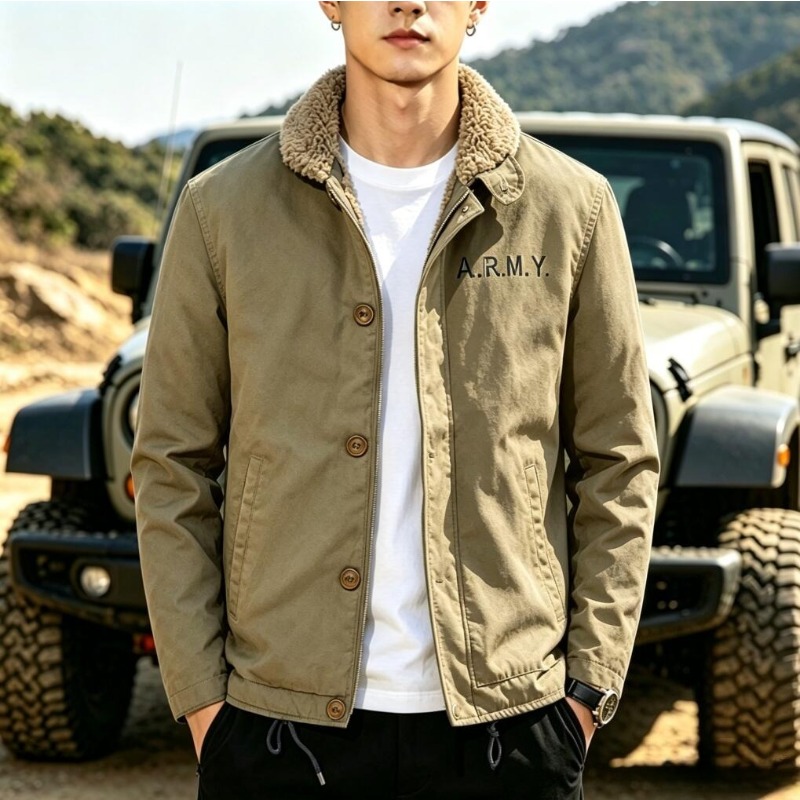 Neue Modische Herren Fleece Wa – Quality Winter Clothing Bomber Jacket Bewertung und Preis